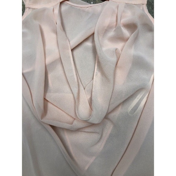 Marineblu Sz S Blush Pink Sleeveless Draped Back Blouse Pearl Front Tank Top - Picture 9 of 9